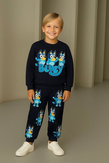 KOKOŞ BEBEK Bluey Children's Tracksuit Set (3-10 Years) - Navy Blue - 31484