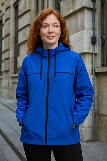 comstar Women's Lined Hooded Blue Windbreaker & Raincoat