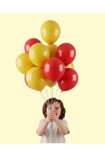 Evabrite 12Inc Large Size Yellow Red Color Balloon High Quality 100 Pieces - Birthday Party Ornament