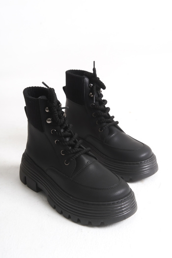 Solo Bag Women's New Season Flat Lace-Up Elastic Daily Comfortable Fit Boots