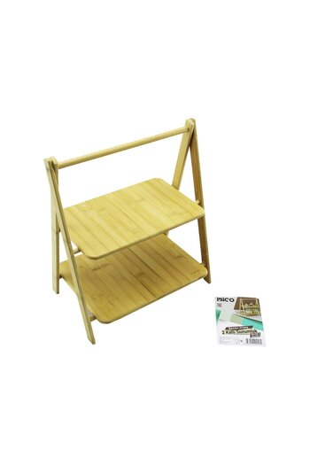 Light up Stand - footed 2-layer wooden - bamboo serving presentation board 18x28cm -- 22x28cm