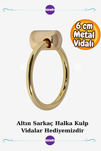 Kawin Metal Gold 6cm Pendulum Cabinet Drawer Golden Handle Ring Yellow Furniture Handle Knob 60mm (6cm)