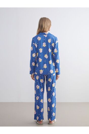LC Waikiki LCW Young Gömlek Yaka Baskılı Kadın Pijama Takımı