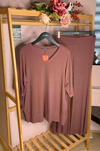 Büyük Moda Twill Camisole T-Shirt Leggings Set