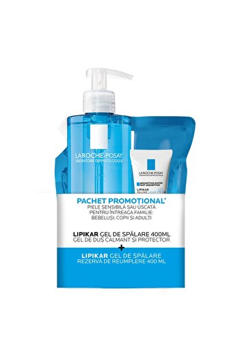 La Roche Posay La Roche-Posay Lipikar Soothing Shower Gel, 400ml + Refill, 400ml + Light AP+M Conditioner, 15ml