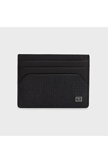 Tommy Hilfiger Kožený držák na karty s logem pro muže CARD HOLDER AM0AM13707 BDS