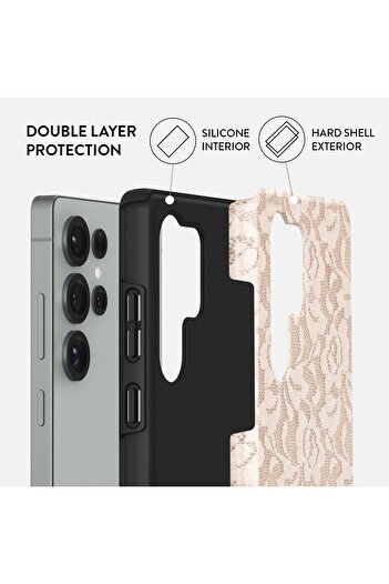 BURGA Phone Case Galaxy S25ultra Hybrid 2 Layer Hard Shell Silicone Protective, Scratch Resistant