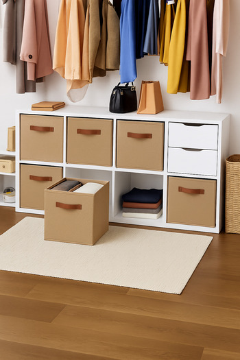 limocca home textile Jute Leather Handle Folding Storage Box Organizer Closet Laundry Kids Room Toy Organizer