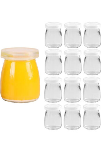 Generic 12-Piece Glass Jars With Lids Clear