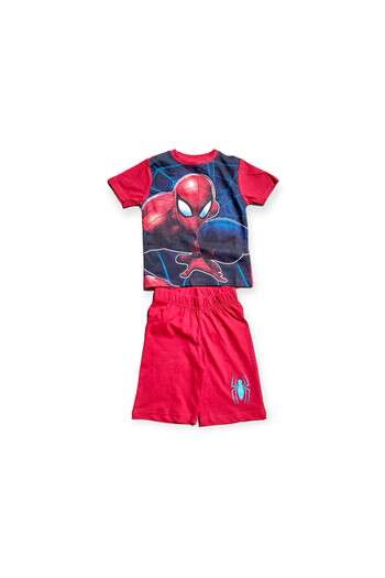 SPIDERMAN Children's pajamas with short sleeves, 100% cotton, multicolor, Fight, Spiderman, Marvel