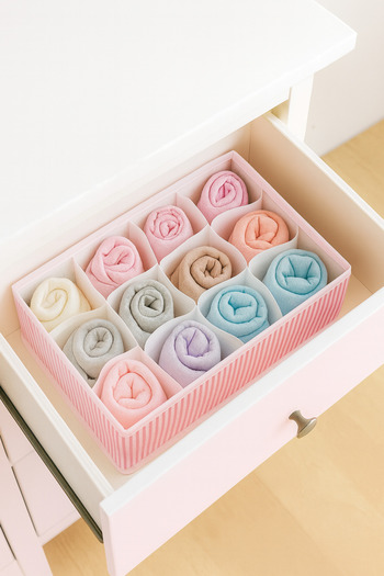 aydev home collection 12-Compartment Honeycomb Drawer Cabinet Laundry Organizer Folding Storage Box Organizer 31X25X12