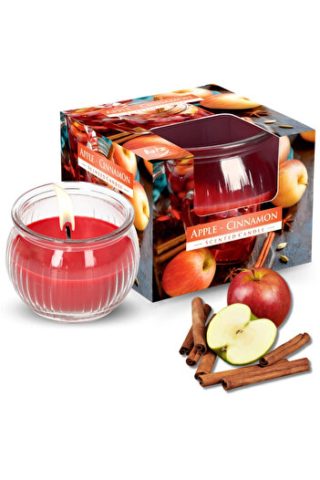 Other Christmas scented candle with apple, cinnamon and spice flavor, gift, souvenir, decoration.