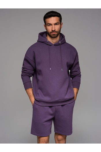 OMBRE Unisex φούτερ με τσέπες και κουκούλα - μωβ V13 OU-SNBC-0105 XL/XXL