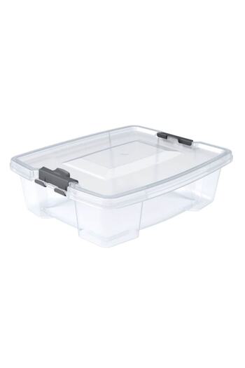 SHOPIENS Plastic storage box with lid Shopiens®, transparent, 1.5 L, 22x18x7 cm
