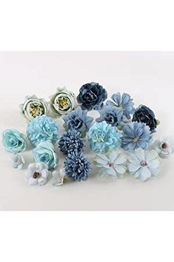 Generic Enzlink 2 x 20 Pics Artifcial flower heads in bulk Wholesale for Crafts DIY Artificial Silk Rose Peo