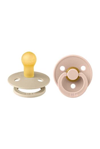 Bibs Pack of 2 BPA-Free Natural Rubber Baby Pacifier, Made in Denmark (0-6 Months, Blush/Vanilla)