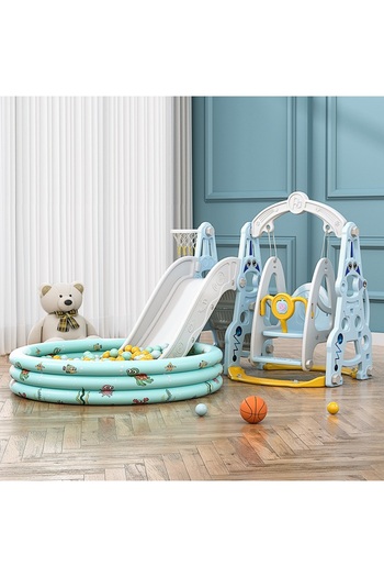 Nichiduta Garden 3 in 1 Astronaut Arcade Blue Play Area with Convertible Swing, Slide with Three