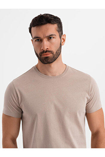 OMBRE Κλασικό ανδρικό βαμβακερό μπλουζάκι BASIC - σκούρο V11 OM-TSBS-0236 XL