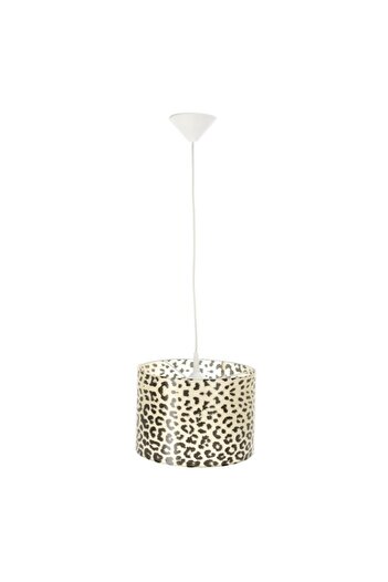 Kobi Gepard pendant lamp, white, leopard print, 1xE27, Ø30 cm