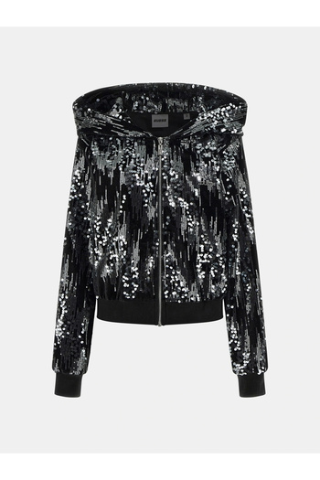 Guess Sequins Women's Black Active Sweatshirt V5Bq02K1922-Jblk