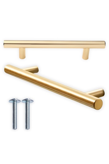 Other Gold furniture handle for wardrobe rails, drawers, classic gloss, length 128 mm