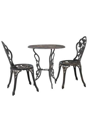 vidaxl 3 Piece Bistro Set Cast Aluminium
