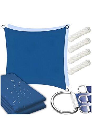 Other Velă parasolar pătrată, bleumarin, impermeabilă, 5x5 m