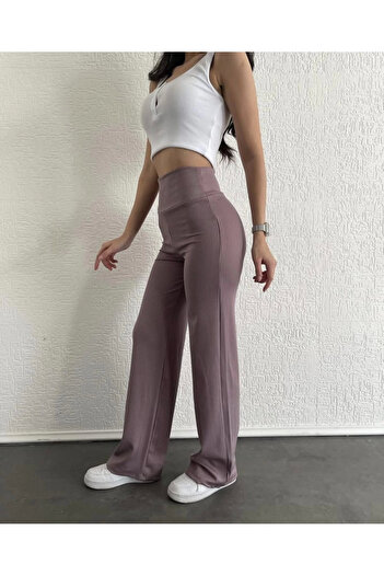 agishop Corded Palazzo Pants Milkcoffee