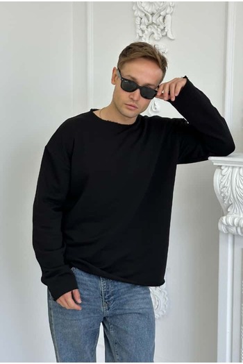 serline Pis Yaka Basic Oversize Sweatshirt
