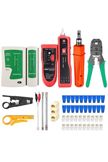 LEBLOU Set 53 piese reparare LAN, cautare, verificare semnal cabluri de orice tip cu Cable tracker, tester