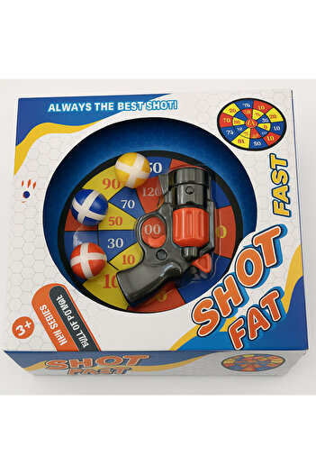 TSUMAB Kids Soft Dart Shooting Game Set – Black & Red Toy with Target Board