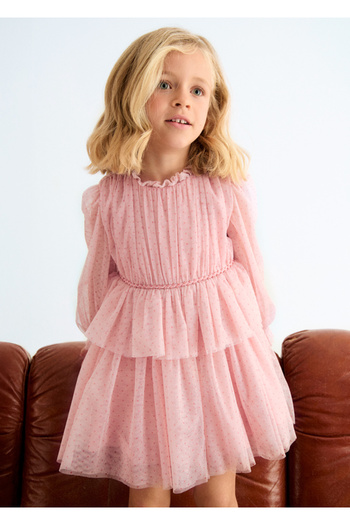 Abel & Lula Abel&Lula Pink Tulle Dress with Inner Lining (Sizes for Ages 04-09) - Pink