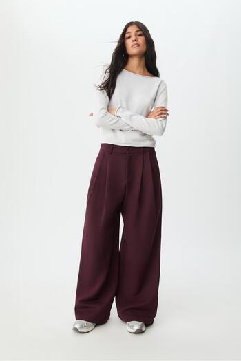 Stradivarius Wide leg smart trousers with darts
