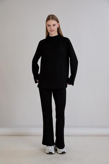 Sortie Stitch Detail Modal Sweat Black