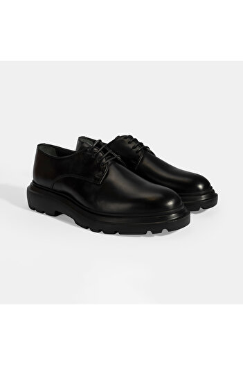 Desa Men's Black Laced Leather Classic Shoes