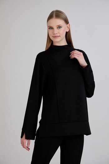 Sortie Stitch Detail Modal Sweat Black