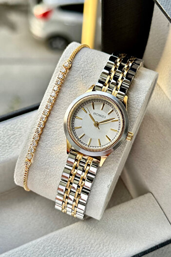 Homies Women's Wristwatch Does Not Lose Color Steel Band Comes with Gift Box and Bracelet Gift.Hm1098734