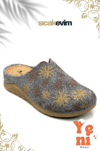 sermoda Women's House Slippers – Poly Sole Lightweight Sole Warm House Slippers Gray