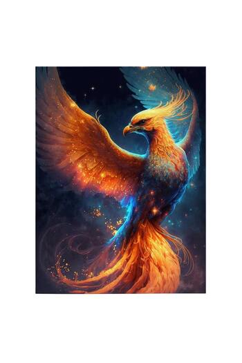 Tablou Canvas Phoenix bird blue orange colors on Canvas