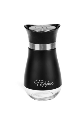 SHOPIENS Glass Pepper Shaker Shopiens®, Black Screw Cap, 120 ml