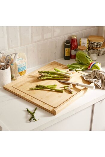 SHOPIENS Large Bamboo Chopping Board Shopiens®, Inclined, 54 x 46 cm,