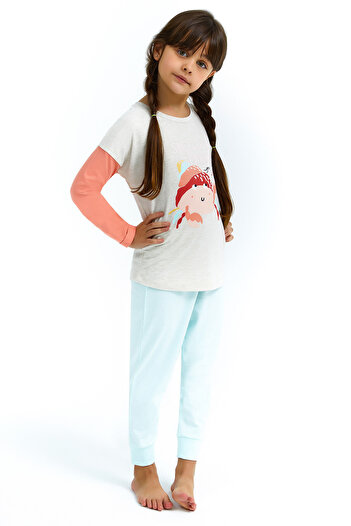 Rolypoly Set pijama gri pentru fete