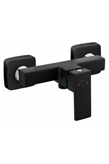 FERRO Pachet 2 in 1 Baterie dus Negru Mat Zicco, cartus ceramic si Set para dus cu suport si furtun
