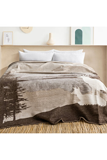 Schafer Home Deer Double Blanket 200X220 cm 1 Piece-Brown