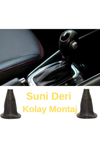 AlpiLeo Special Fiat Albea Compatible Vehicle,Car,Auto Shift Boot Yellow Stitch