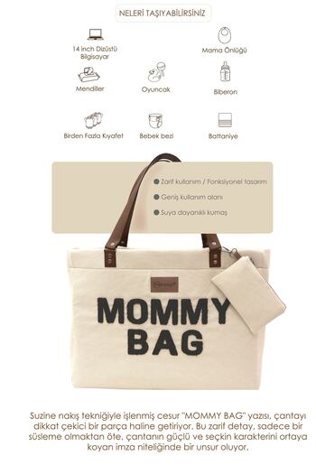 mordesign Panama Bag, Mother Baby Care Bag, Mommy Bag, with Wallet Gift, XL Large Size, Essential Edit Series