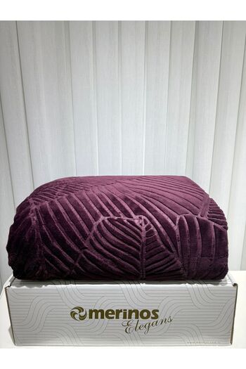 Merinos Embos Mürdüm Double Size Blanket