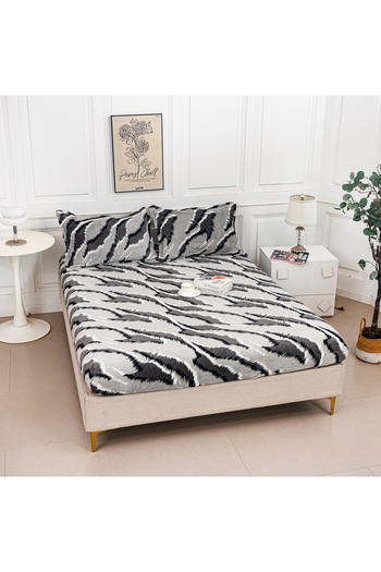 CHIRASO Cocolino Bed Cover Set with Elastic CHIRASO, 180x200+30cm and 2 Pillowcases, Zebra