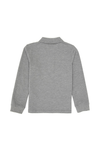 U.S. Polo Assn. Boy's Gray Melange Basic Polo Neck Sweatshirt 50313790-Vr086