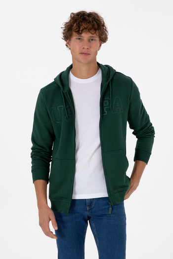 U.S. Polo Assn. Men's Dark Green Knitted Cardigan 50313719-Vr079